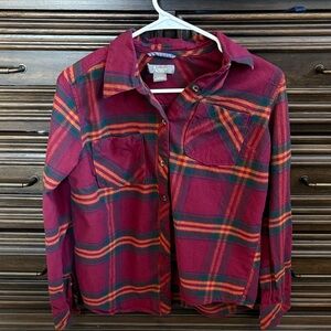 Natural Reflections Red and Green Plaid Button Down Shirt